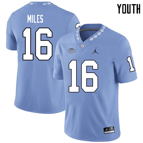 Jordan Brand Youth #16 Manny Miles North Carolina Tar Heels College Football Jerseys Sale-Carolina B